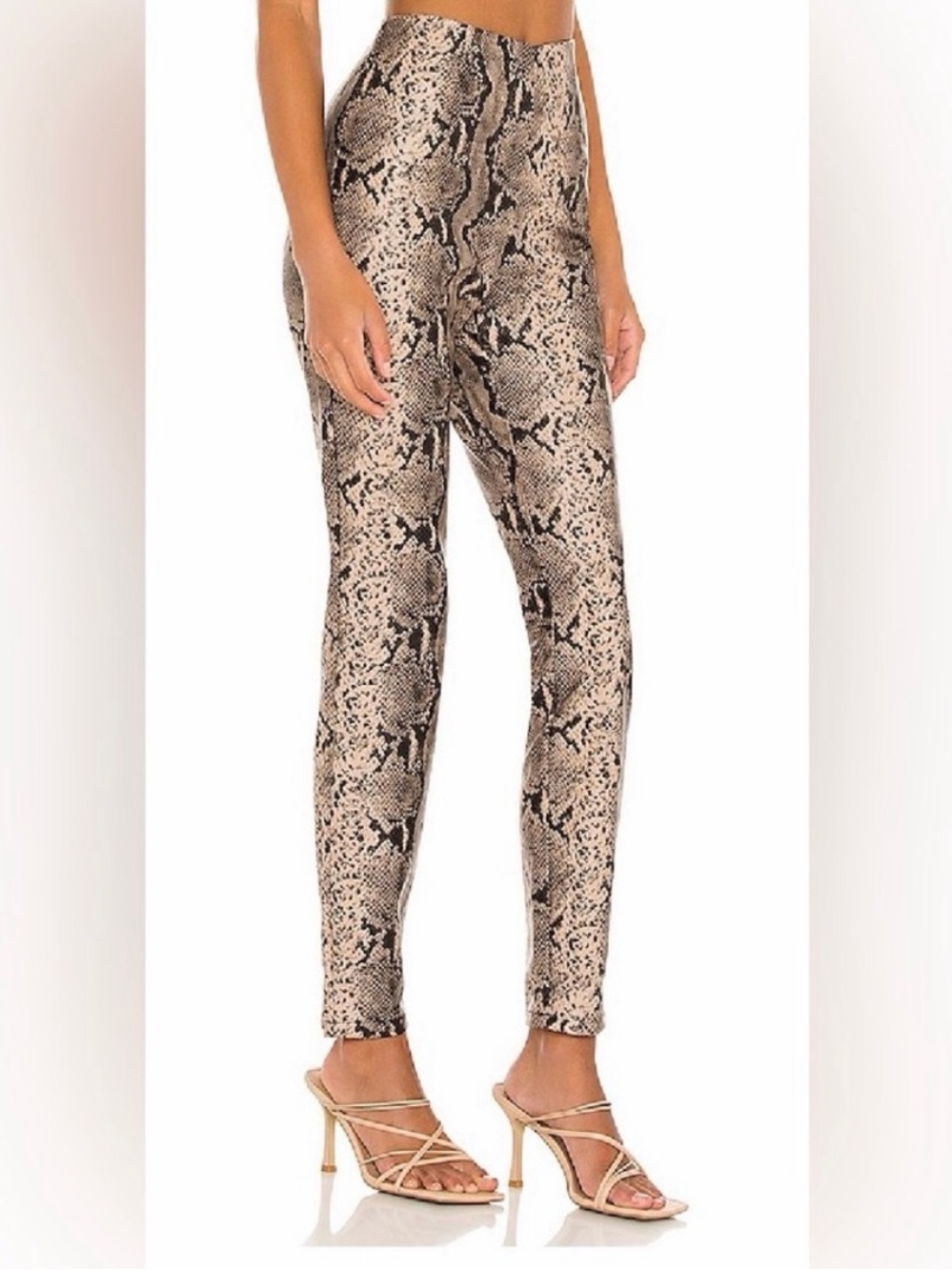 NWT superdown High-Rise Snake Print Skinny Pants | XS | Beige & Black